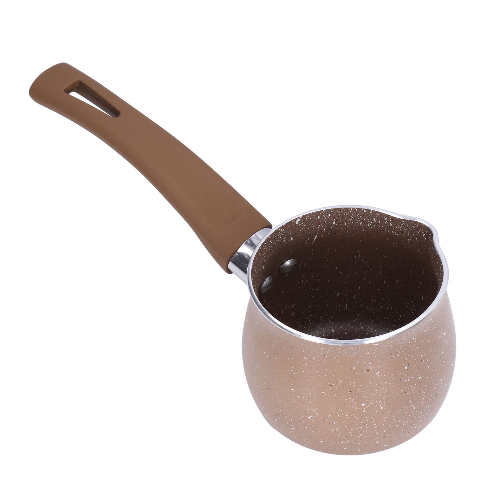 Mini Coffee Stockpot - 8cm Diameter Healthy Rustproof Single Handle Smokeless Nonstick Milk Pan for Chocolate, Butter & Coffee - Perfect for Home Kitchen, Camping & Small Batch Cooking