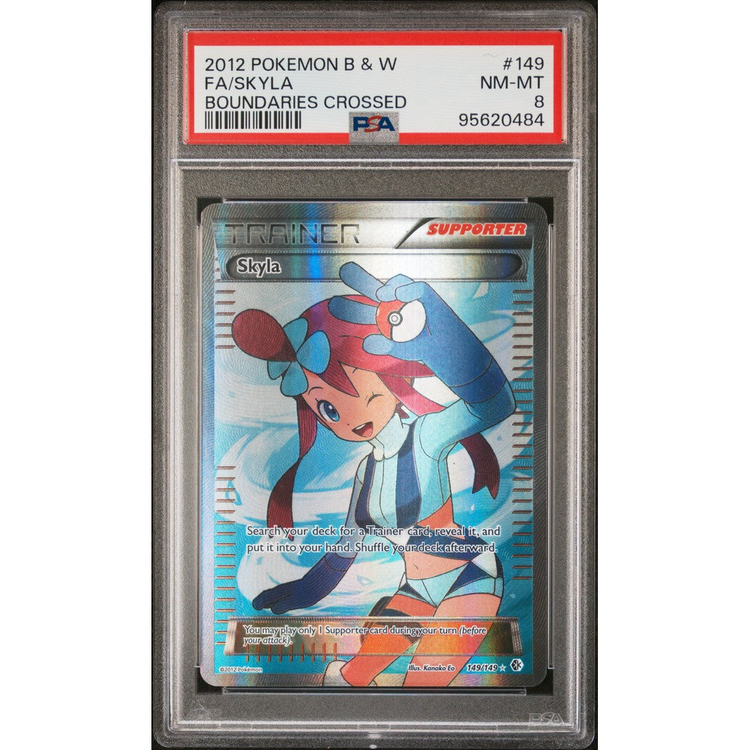 2012 Pokemon Boundaries Crossed Skyla 149/149 PSA 8 Graded Card - Rare Collectible for Trading Card Game (TCG) Enthusiasts & Pokemon Fans - Perfect for Display, Gaming, and Investment Collections
