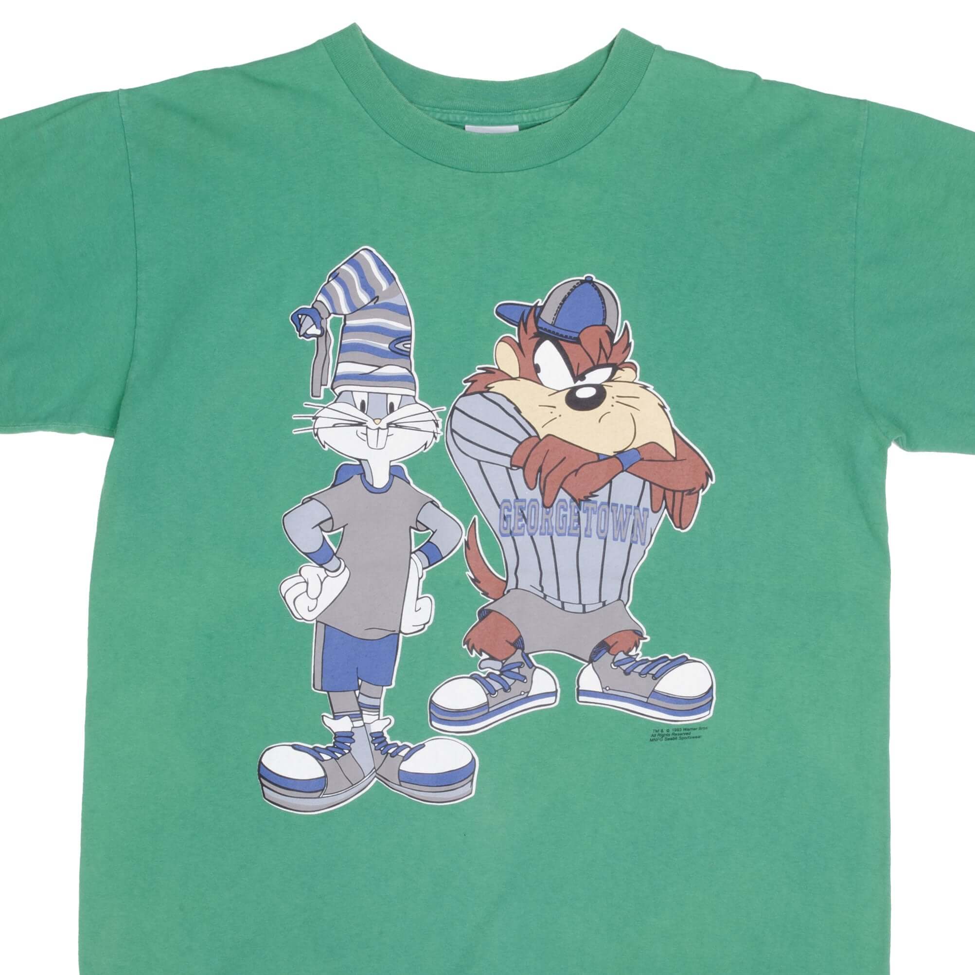 Vintage Georgetown University Hoyas Looney Tunes 1993 Retro T-Shirt - Large Size, Made in USA - Perfect for College Fans & Vintage Collectors