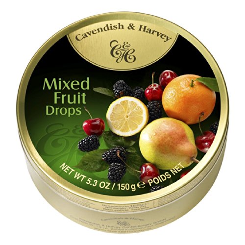 Cavendish & Harvey Mixed Fruit Hard Candy Tin - 3 Pack (5.3 oz Each) | Imported German Fruit Drops | Perfect for Office Snacks, Party Favors & Gift Baskets