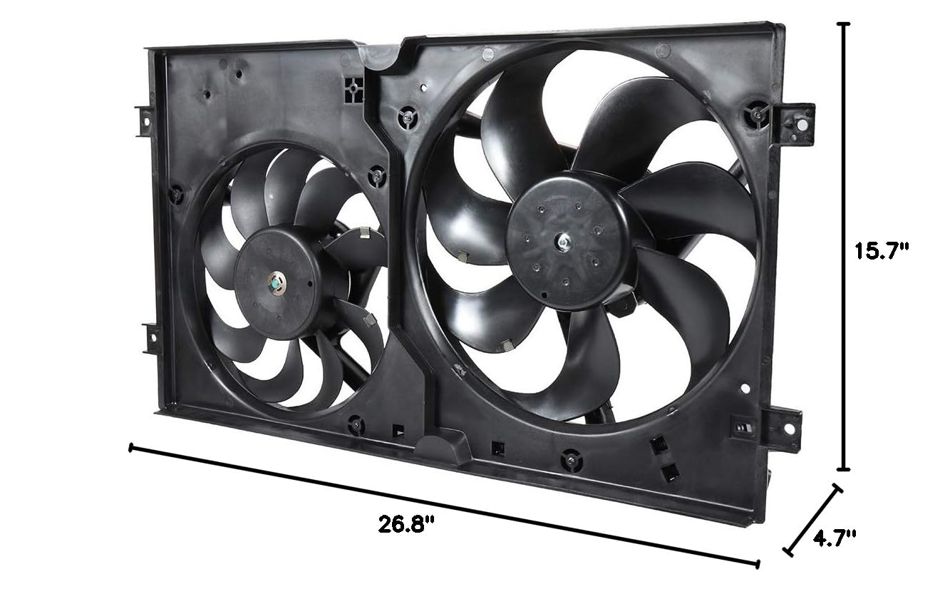 SCITOO Radiator Cooling Fan Replacement for 1998-2005 Volkswagen Beetle - Compatible with Part Numbers 620-773, 621000, 75371, FA70174, 1C0121206A/B, 1C0121207/A/B/C - Engine Cooling System Upgrade for Better Performance