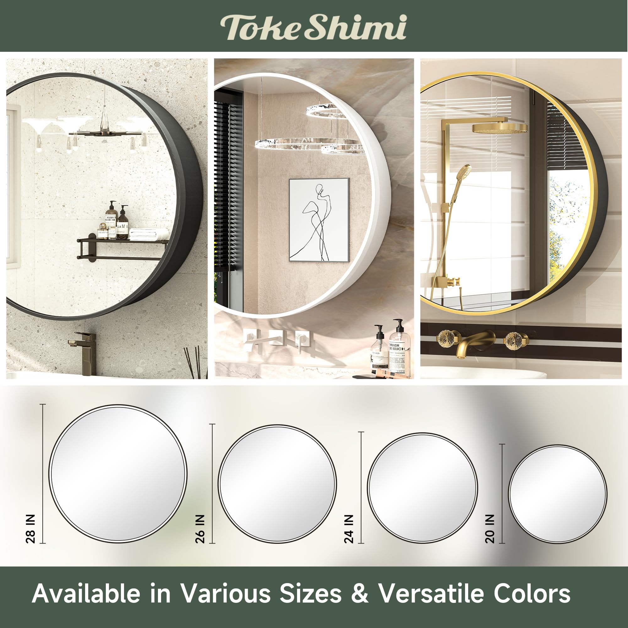 20 Inch Round Black Bathroom Medicine Cabinet with Mirror - Wall Mounted Metal Framed Vanity Mirror with Removable Shelves - Perfect for Farmhouse Style Bathrooms, Small Spaces & Modern Home Decor