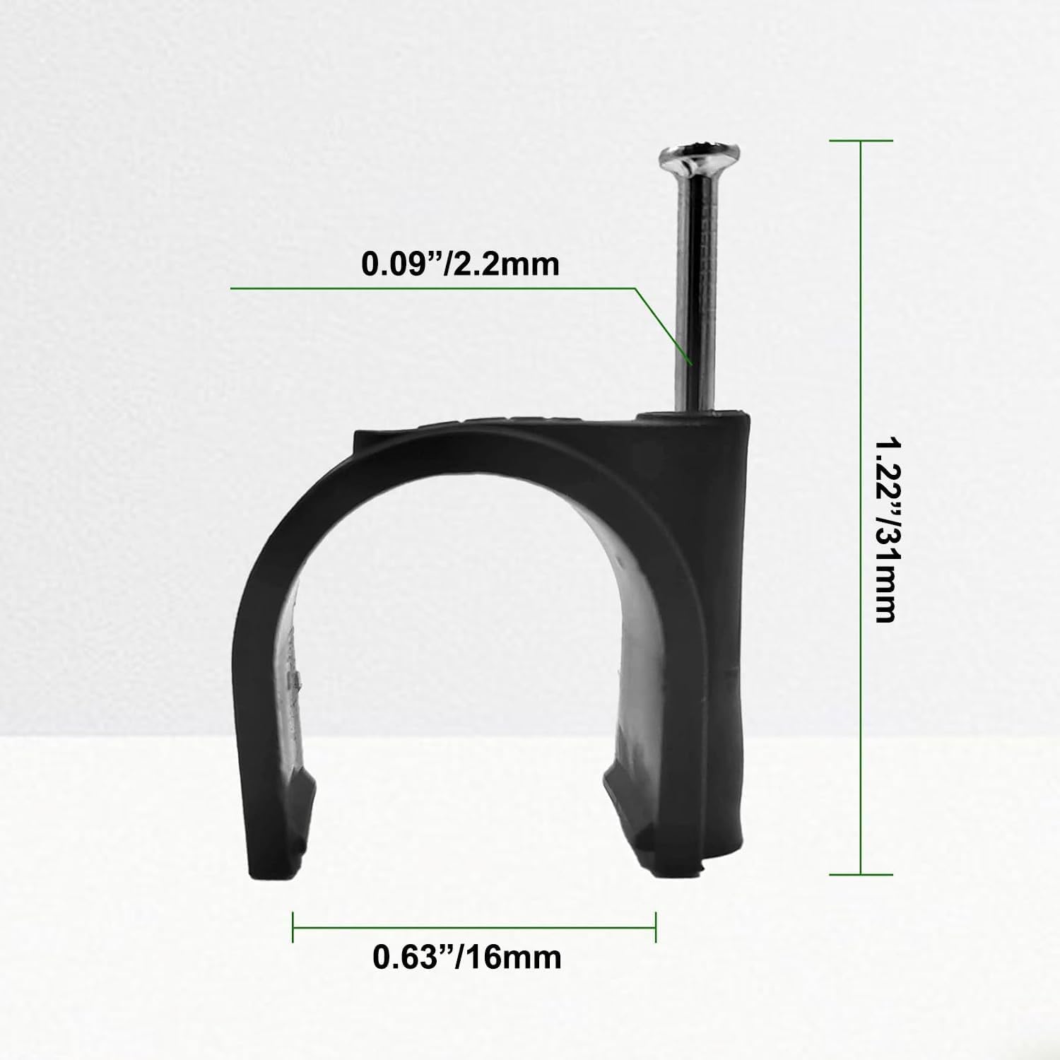 50 Pcs 1/2 Inch Black PEX Pipe Hangers - J-Hook Nail on Clamps for 1/2