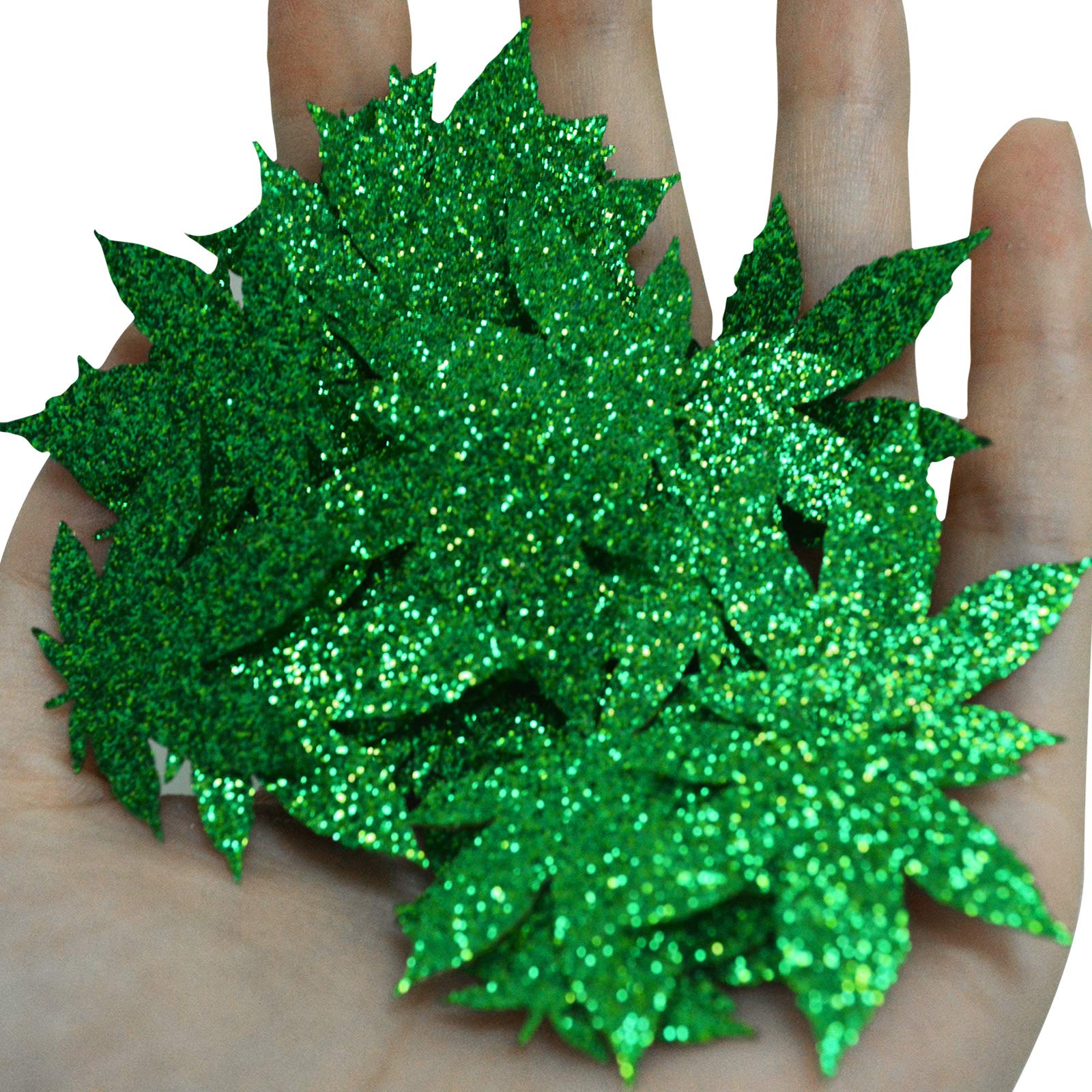 Premium Marijuana Leaf Confetti for 420 & Weed-Themed Parties - Single Green Cannabis Leaf Decorations - Perfect for Birthday, Bachelorette & Stoner Celebrations - Dope Party Supplies (Green)