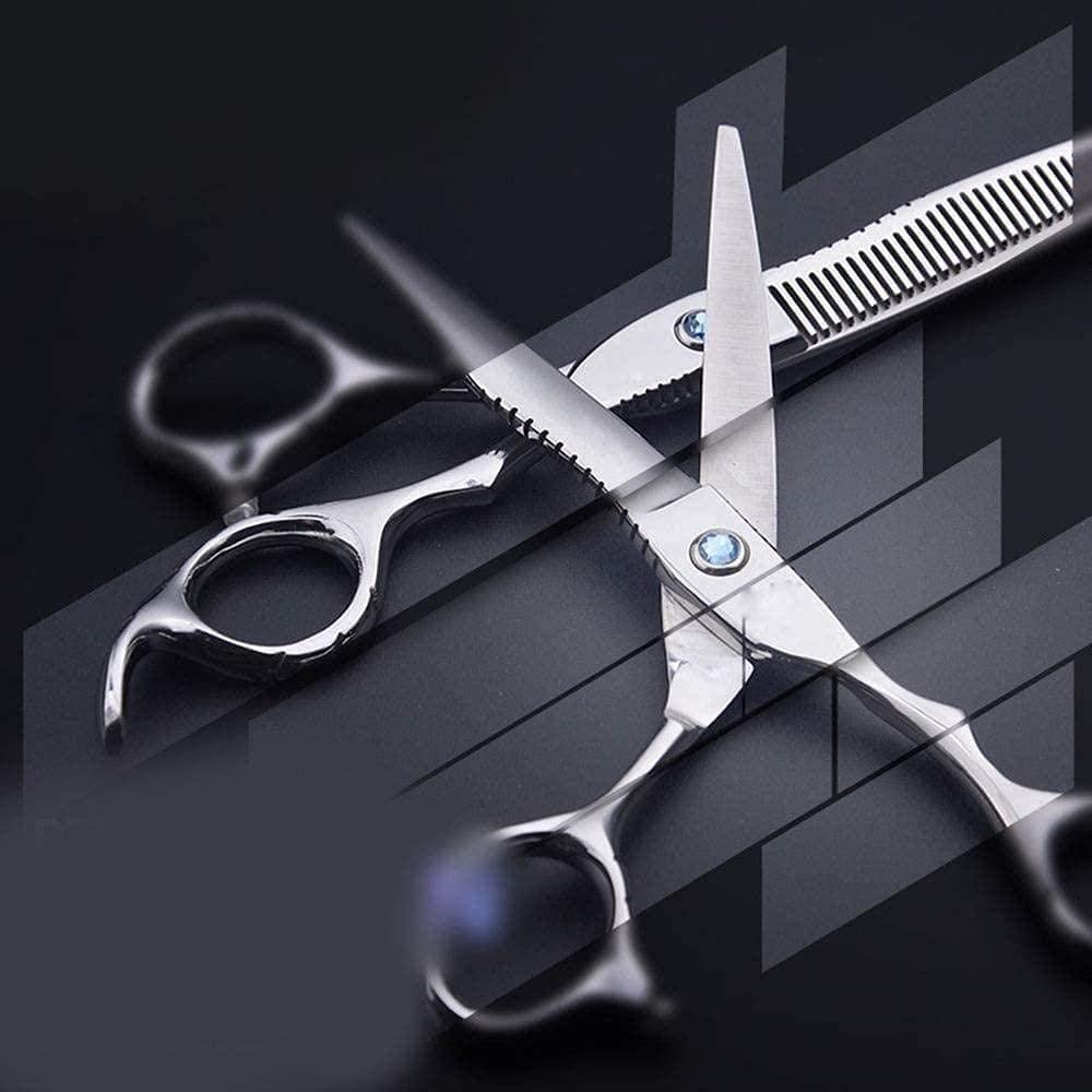 Professional 6.0 Inch Barber Scissors Set - Blue Diamond Hair Cutting Shears for Stylists & Salon Use | Precision Hairdressing Tools for Men's & Women's Haircuts, Trimming & Styling