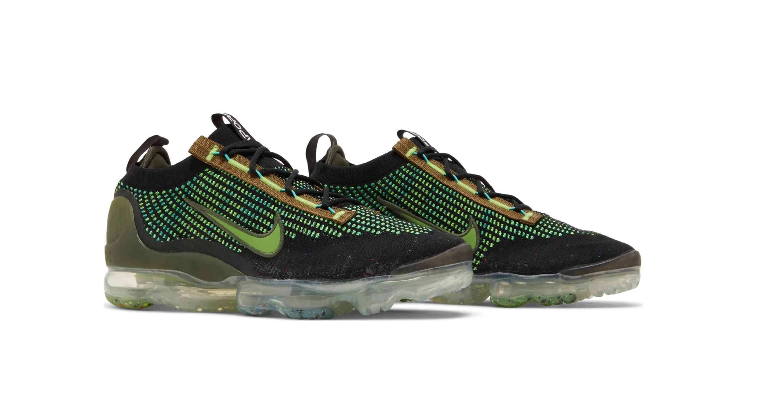 Nike Air VaporMax 2021 FK Running Shoes for Men - Black/Chlorophyll - Size 12 | Lightweight Cushioned Sneakers for Jogging, Gym Workouts & Daily Wear