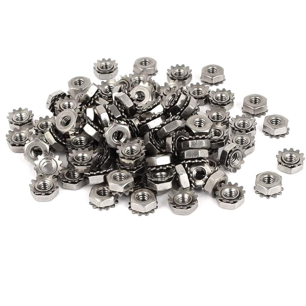 MroMax 8#-32 K-Lock Nuts, 50Pcs - 304 Stainless Steel Keps Lock Nuts for Hardware Fastening | Durable & Corrosion-Resistant | Perfect for Machinery, Furniture & Electrical Appliances | Secure Fastening Solution for DIY Projects & Industrial Use
