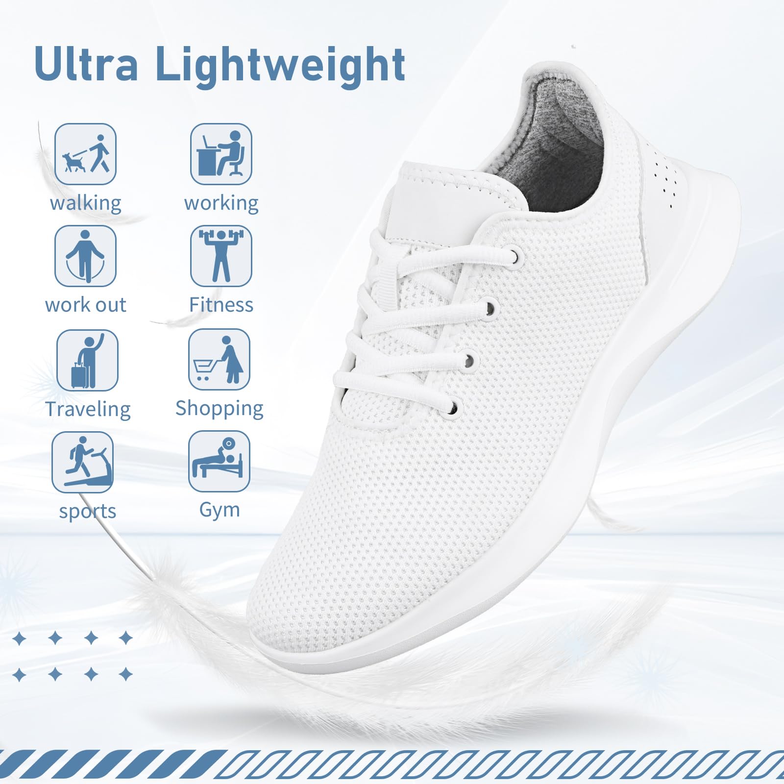 **Women's & Men's Lightweight Walking Sneakers with Arch Support - Non-Slip Athletic Running Shoes for Gym, Workout, Yoga & Daily Walking - Comfortable Breathable Tennis Shoes for Women & Men**