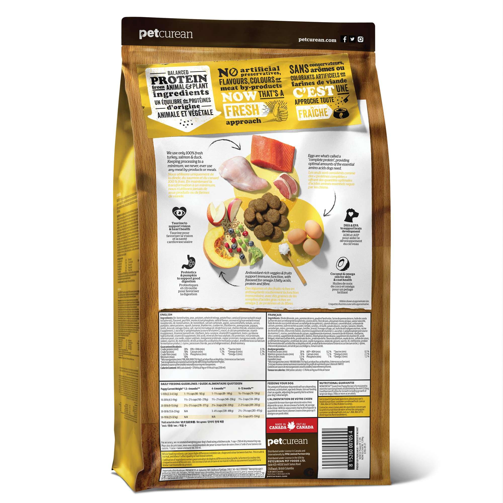 Now Fresh Grain-Free Dry Dog Food - Real Turkey, Salmon & Duck Puppy Recipe for All Breed Sizes (22 lb Bag) | Perfect for Growing Puppies & Active Dogs