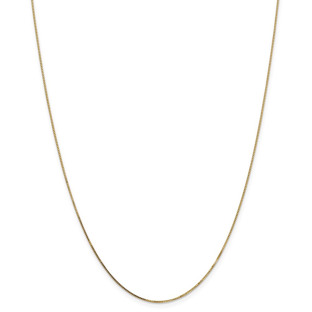14K Yellow Gold 0.8mm Box Chain Necklace with Lobster Clasp - Diamond2Deal Fine Jewelry for Women - Perfect for Everyday Wear, Gifts & Special Occasions