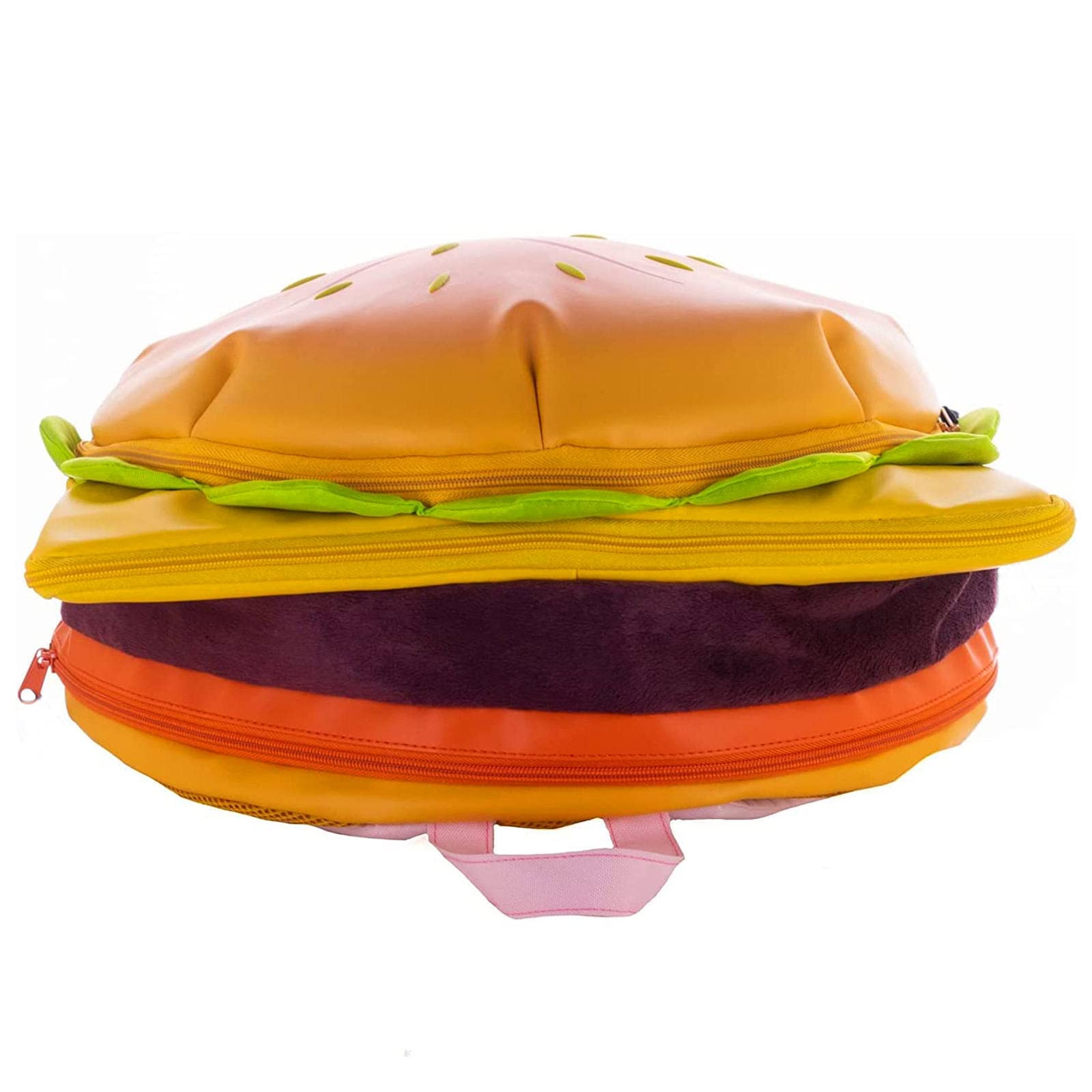 Cheeseburger Backpack - Multi-Compartment Hamburger Daypack for School, Travel & Cosplay | Fun Fast Food Themed Backpack for Kids & Adults