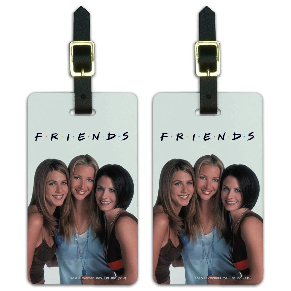 Friends Themed Girls Luggage ID Tags - Set of 2 Personalized Suitcase Tags for Travel, Carry-On Bags & Backpacks - Perfect for Kids Travel Accessories and School Backpacks