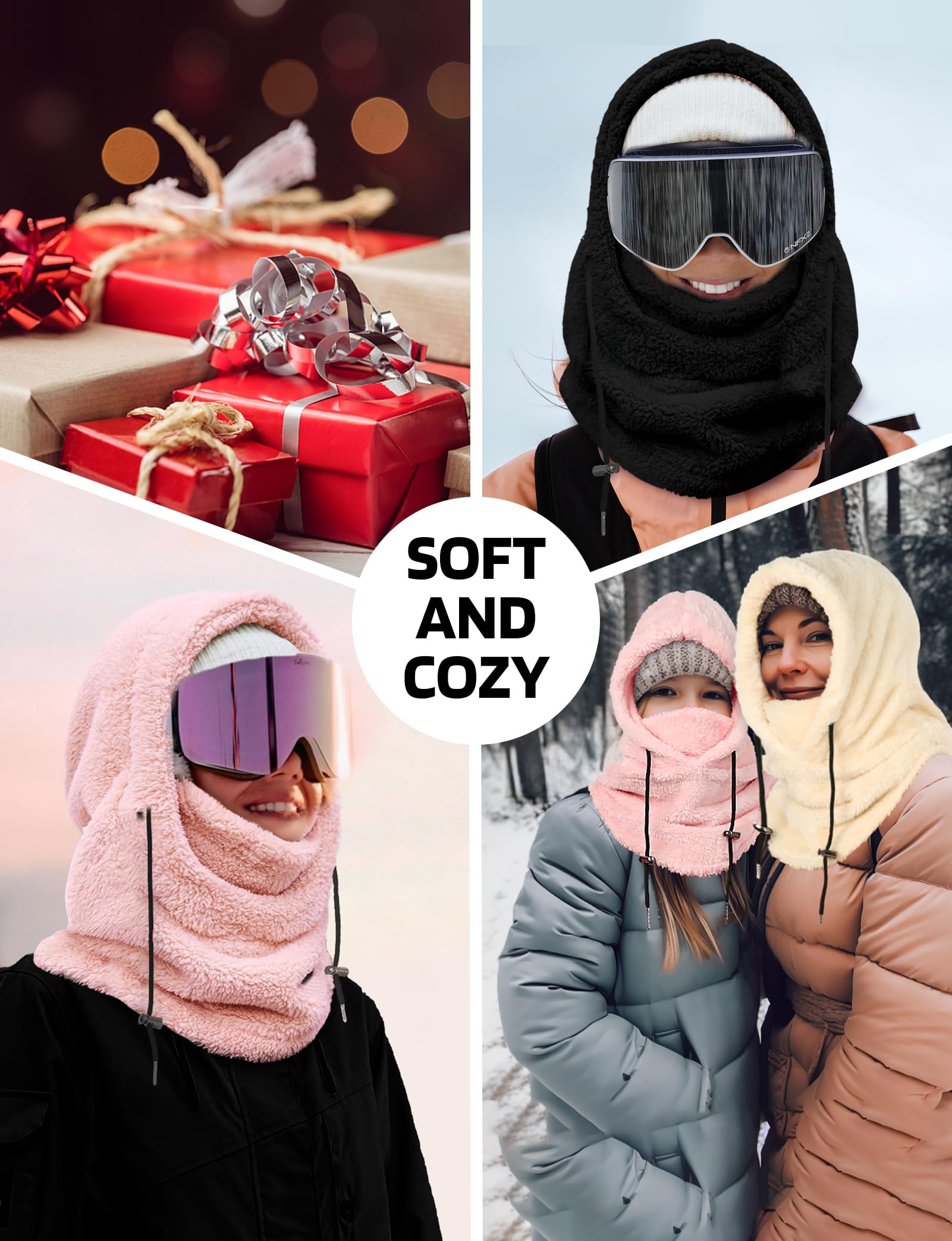 Windproof Fleece Balaclava Ski Mask for Men & Women - Warm Winter Face Cover & Neck Scarf for Skiing, Snowboarding, Motorcycling & Outdoor Activities