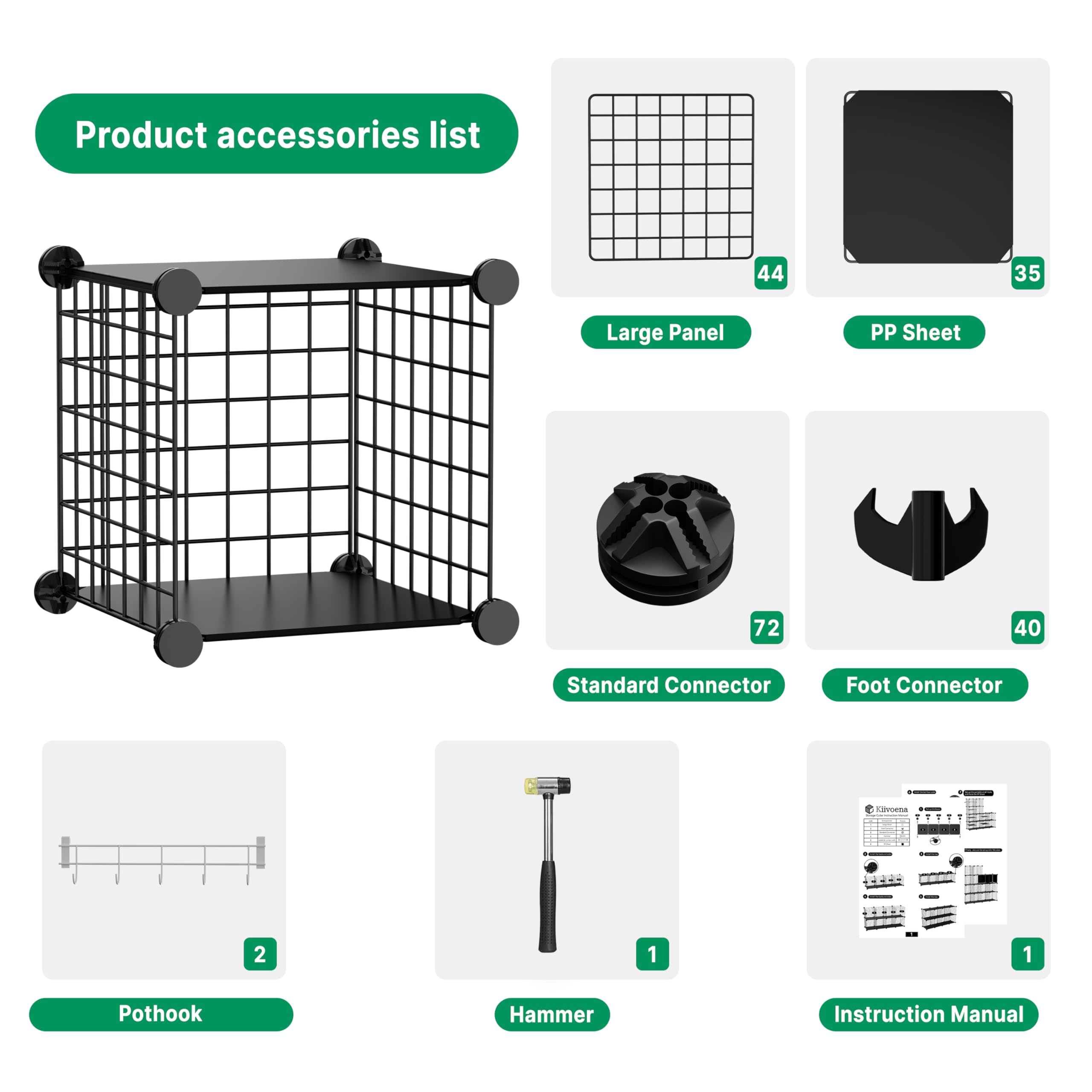 Wire Cube Storage Organizer - 20 to 23 Cubes Expandable Metal Grid Shelf Unit for Closet, Bedroom, Living Room & Office Organization | Space-Saving Storage Solution for Home & Workspace