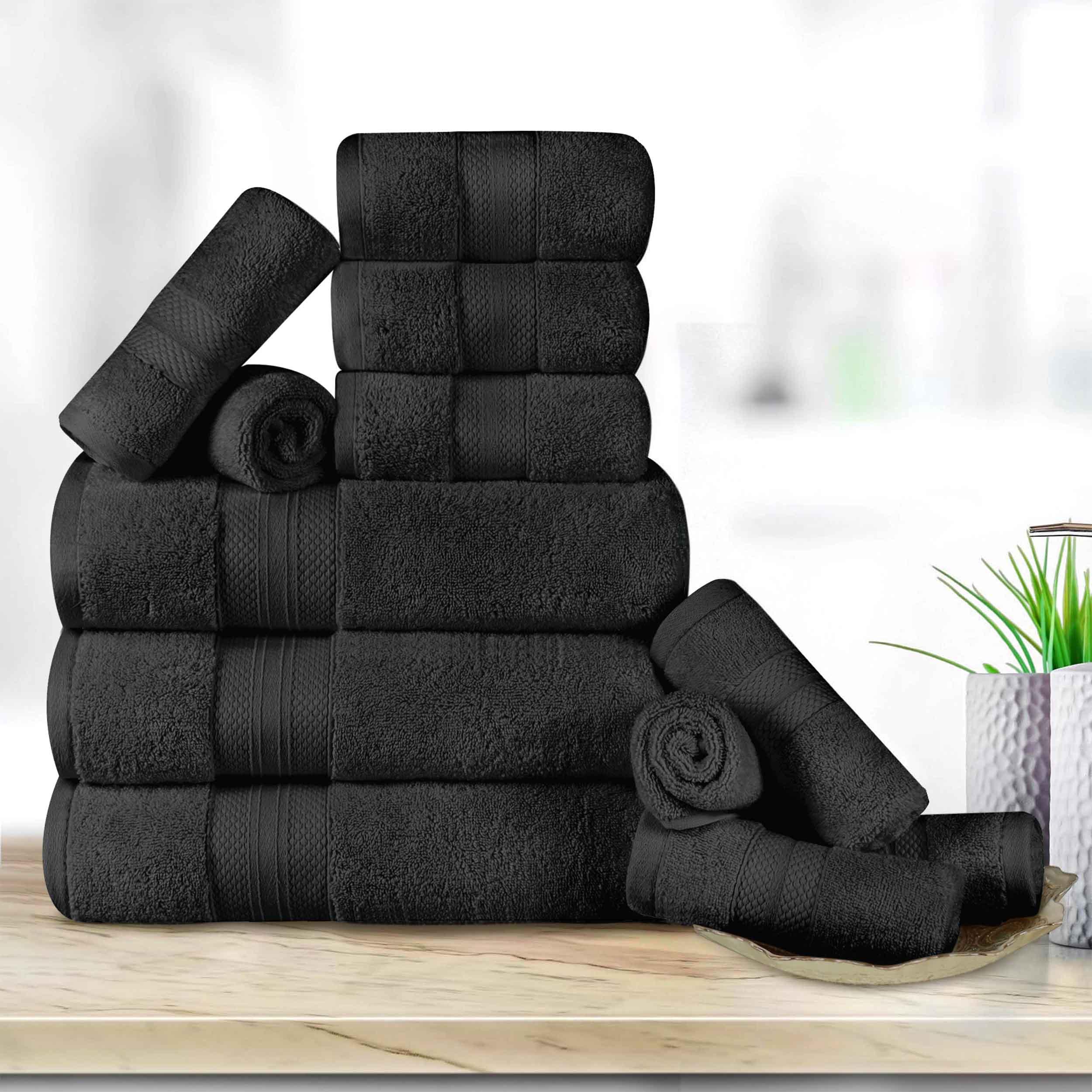 Premium 12-Piece Ultra Plush Turkish Cotton Towel Set - Highly Absorbent, Soft & Quick-Drying Bath Towels for Spa, Gym & Luxury Home Use