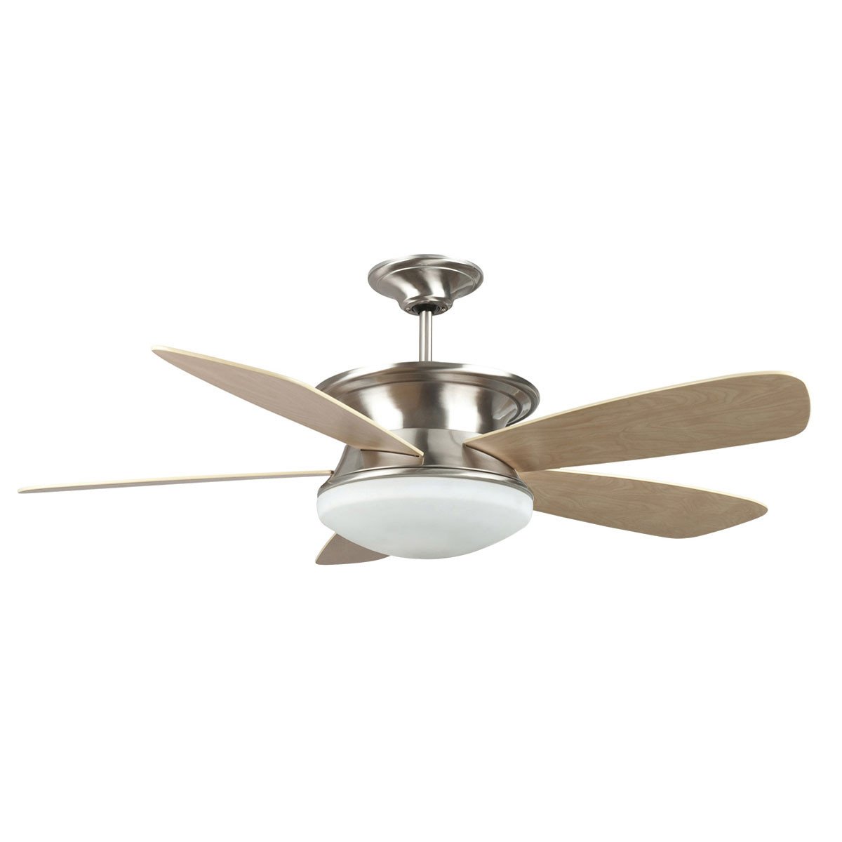 52 Inch Concord Stainless Steel Ceiling Fan with Up/Down Lights & Wall Control - Modern Home Cooling for Living Room, Bedroom, and Patio