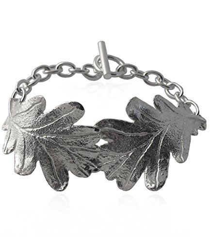 Handmade Sterling Silver Large Oak Leaf Bracelet - Elegant Nature-Inspired Jewelry for Women, Perfect for Everyday Wear, Gifts & Special Occasions