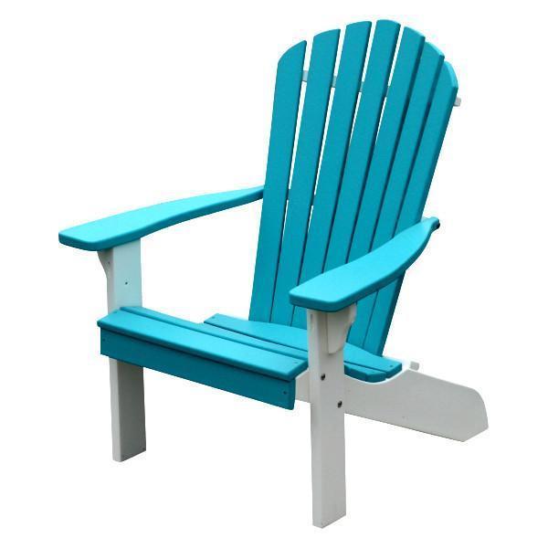 A&L Furniture Poly Fanback Adirondack Chair with White Frame - Durable Outdoor Patio Furniture for Garden, Poolside & Backyard Relaxation