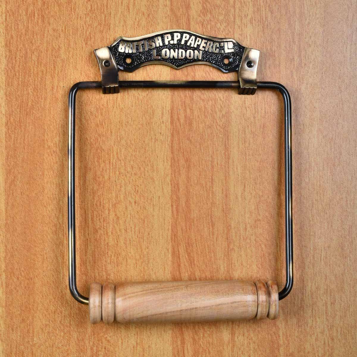 Renovators Supply 7-inch Brass Wall Mount Toilet Paper Holder Stand with Mounting Hardware - Perfect for Bathroom, Restroom & Home Decor