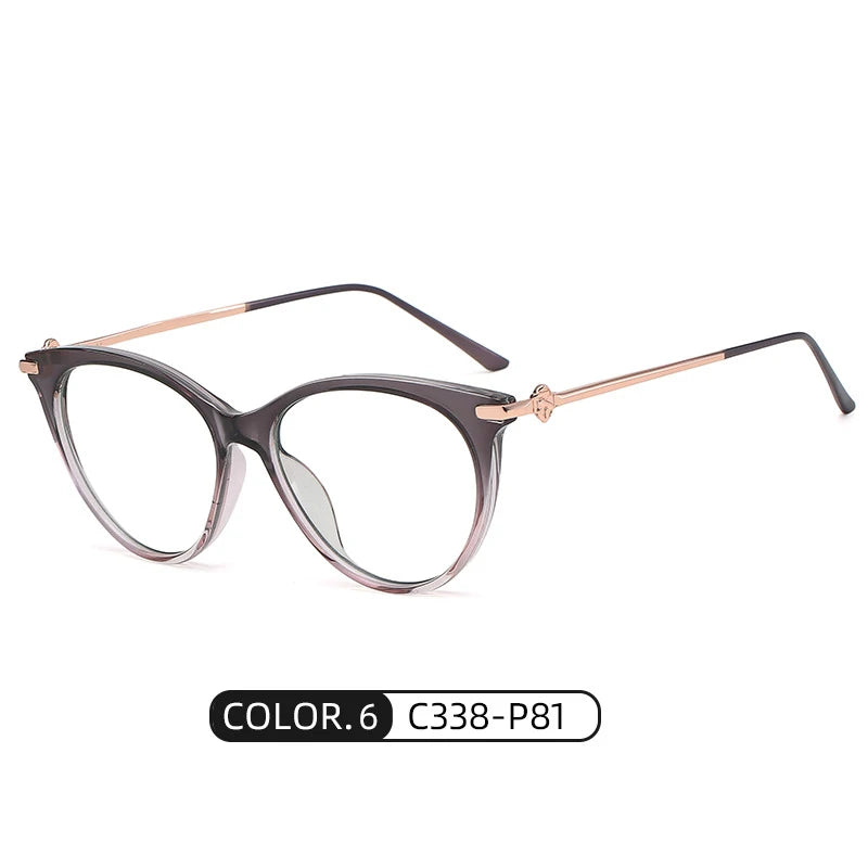 Bclear Women's Full Rim Cat Eye Acetate Alloy Eyeglasses WD810 - Stylish Reading Glasses for Work, Office & Everyday Fashion Accessory