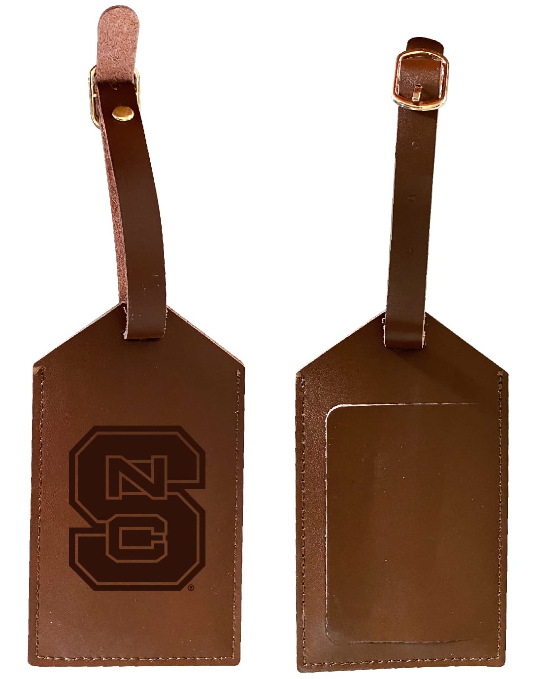 Officially Licensed NC State Wolfpack Leather Luggage Tag - Personalized Engraved College Travel Accessory for Alumni & Fans - Perfect for Suitcases, Backpacks & Travel Bags