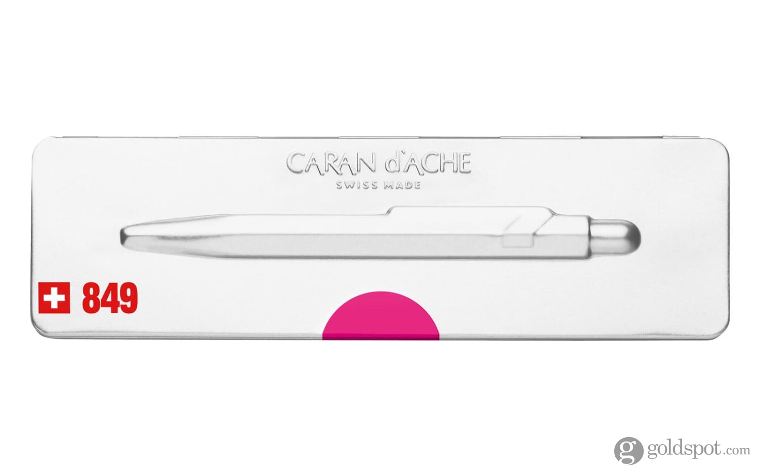 Caran d'Ache 849 Popline Ballpoint Pen - Fluorescent Pink Ink, Swiss-Made Premium Writing Pen for Office, School & Gift Giving