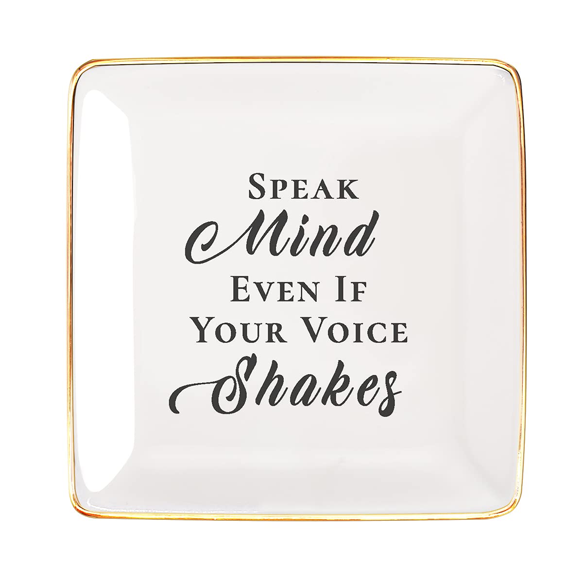 Inspiring Quote Ceramic Jewelry Tray - Unique Gift for Women, Friends & Family - Perfect for Birthdays & Christmas