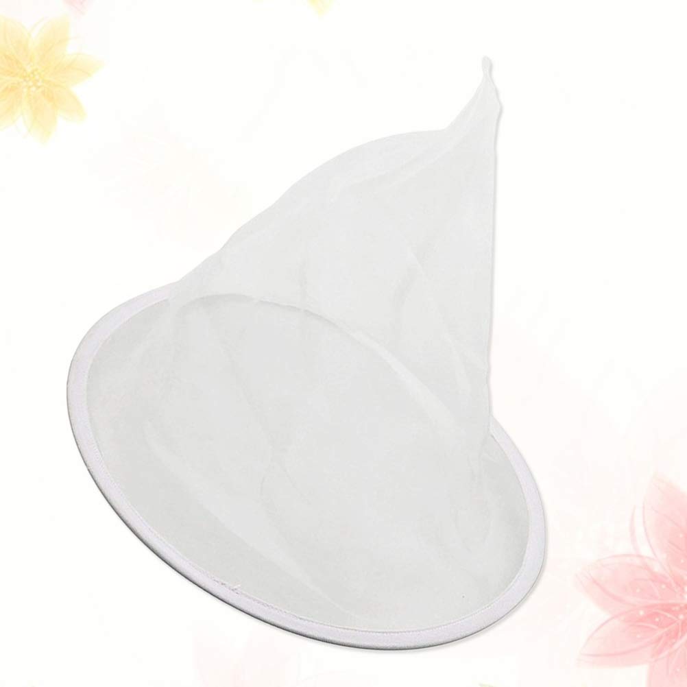 Premium Nut Milk Bag - Fine Mesh Nylon Strainer for Almond Milk, Cheese, Tea & Honey - Reusable & Durable Kitchen Filter Bag - Perfect for Vegan, Raw Food & DIY Recipes (White, Conical)
