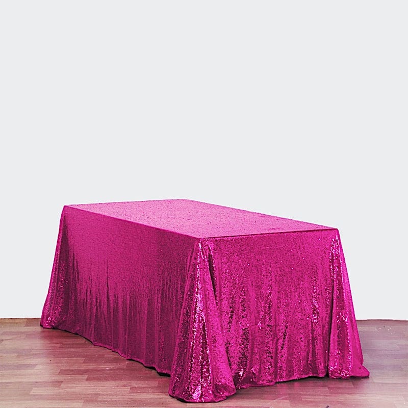 90x132 Inch Sparkling Sequined Rectangular Tablecloth for Wedding, Party, and Holiday Decorations - Elegant Dining Table Cover for Special Occasions