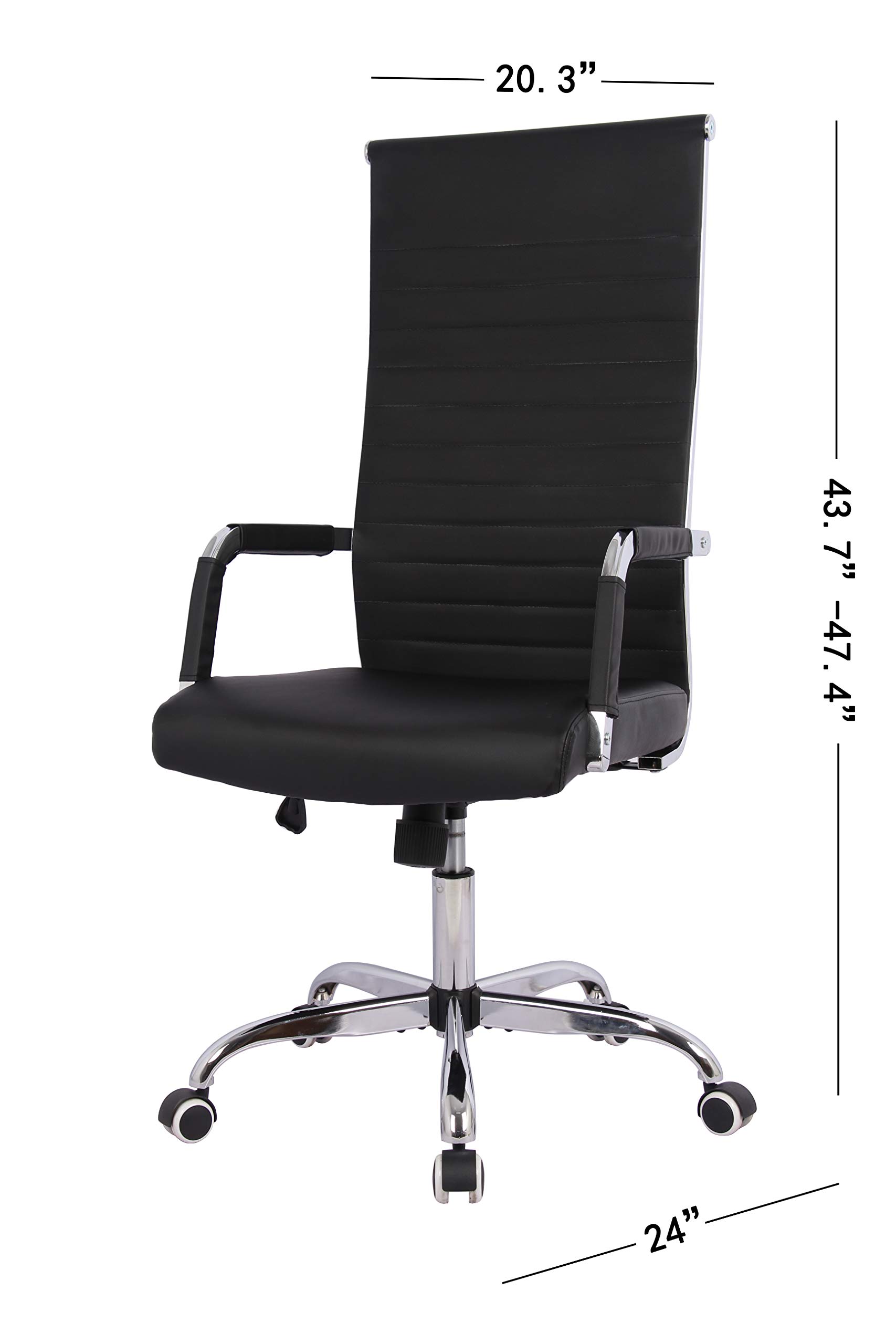 Wovenbyrd High Back Ergonomic Office Chair with Adjustable Height - Black - Perfect for Home Office, Gaming & Workspace Comfort