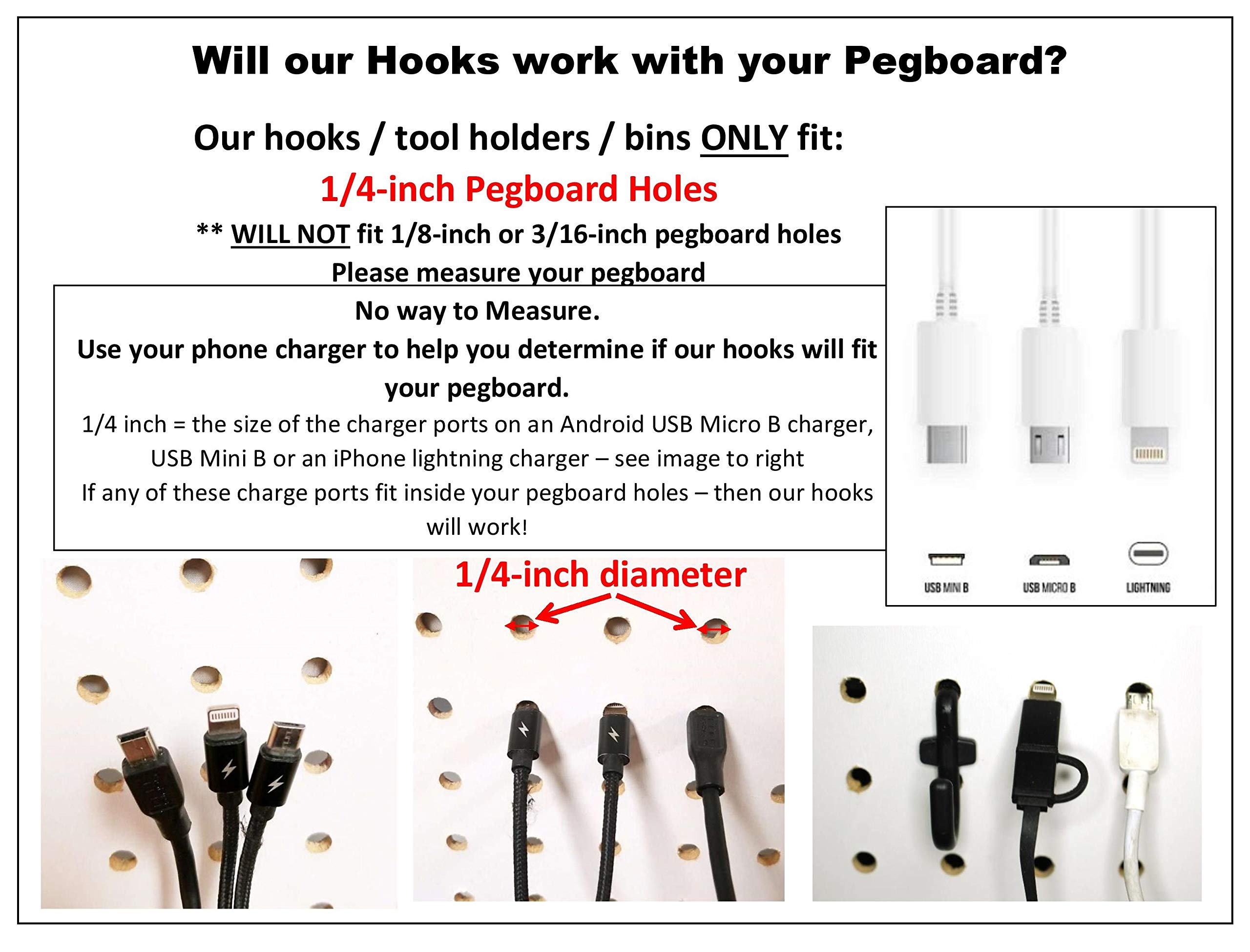 JSP Manufacturing White Plastic Pegboard Hooks - 2
