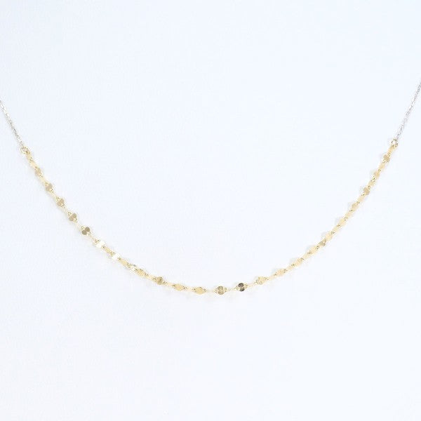 18K White Gold & Yellow Gold Necklace for Women - Elegant Layering Jewelry Gift for Anniversary, Valentine's Day & Special Occasions