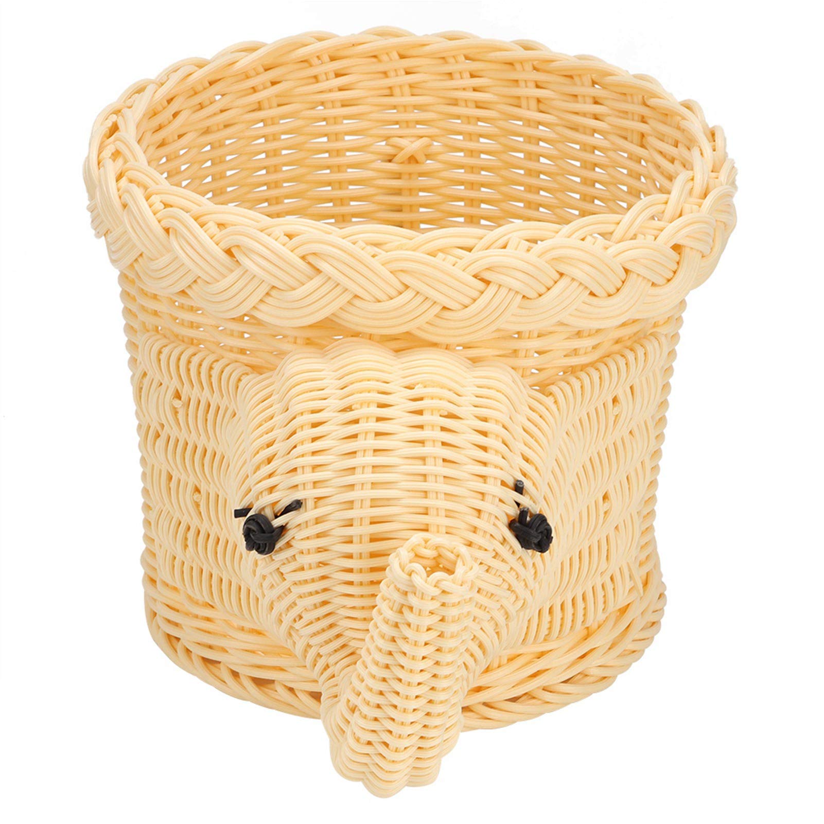 Cartoon-Shaped Rattan Woven Storage Basket - Fruit, Food & Bread Container for Kitchen, Desktop Organizer | Home Decor Bamboo Basket for Fruits, Snacks & Kitchen Essentials | Perfect for Pantry Organization & Dining Table Display