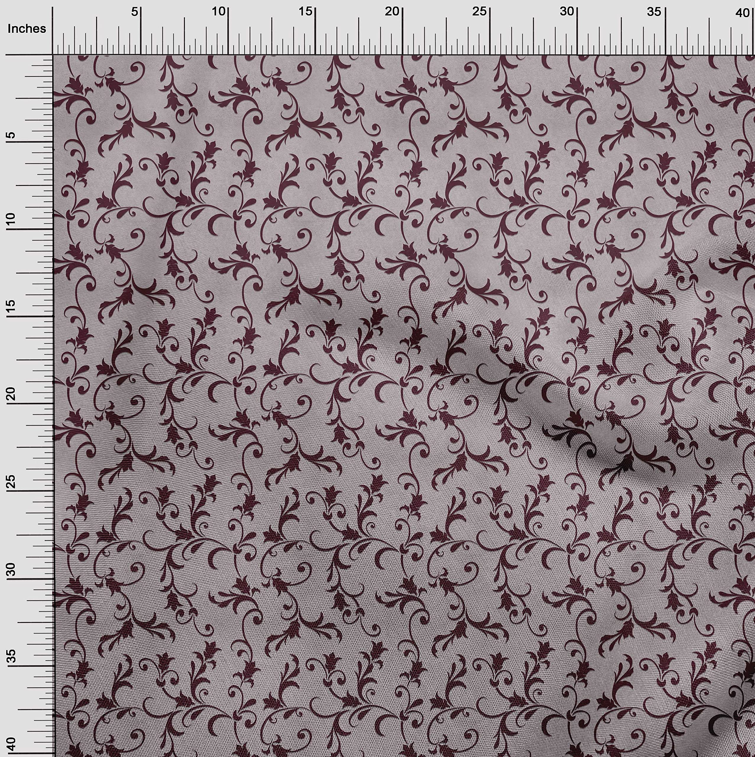oneOone Viscose Jersey Dusty Pink Asian Baroque Print Fabric by The Yard - 60 Inch Wide Soft Draping Material for Dresses, Blouses & DIY Fashion Projects