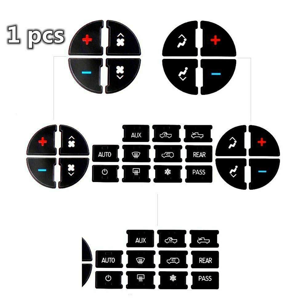 ZCARGEL AC Button Decal Stickers - A/C Dash Button Repair Kit Replacement for Chevy Avalanche, Silverado, Suburban | Easy Peel & Stick Installation | Perfect for Broken or Worn AC Buttons
