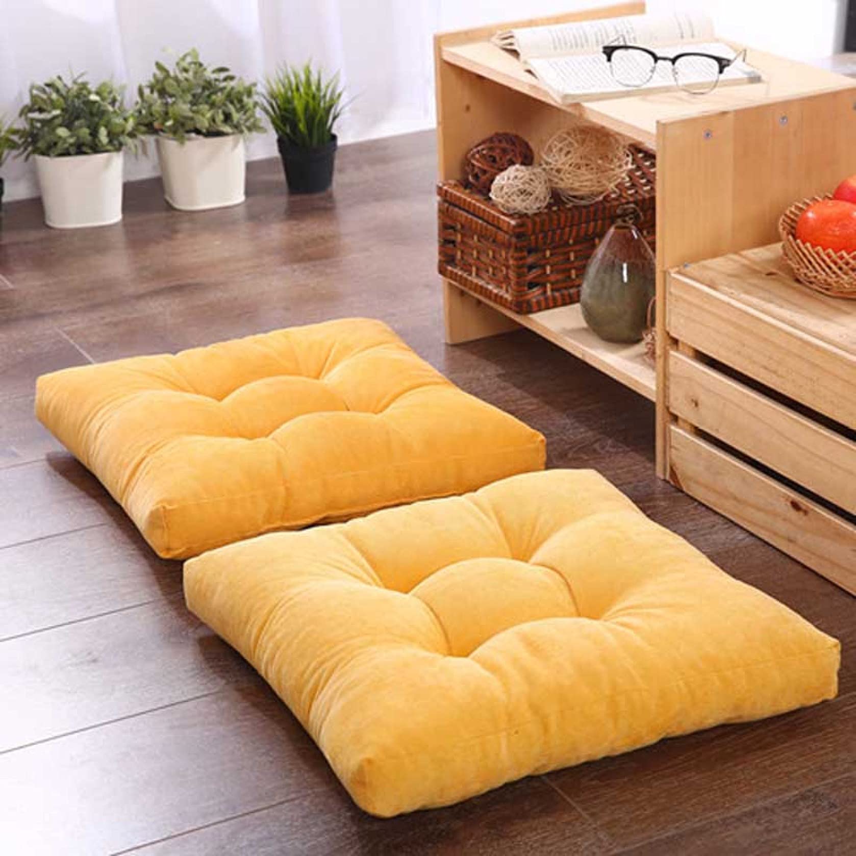 Japanese Thick Tatami Seat Cushion - Coccyx Support Pad for Office Chair, Sofa & Floor - Ultra Soft & Comfortable for Home, Work & Meditation Use
