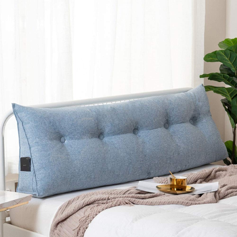 Large Soft Comfortable King Size Wedge Pillow for Back Support - Breathable Triangular Cushion with Washable Cover (Blue) - Perfect for Reading, Resting in Bed, and Lumbar Support