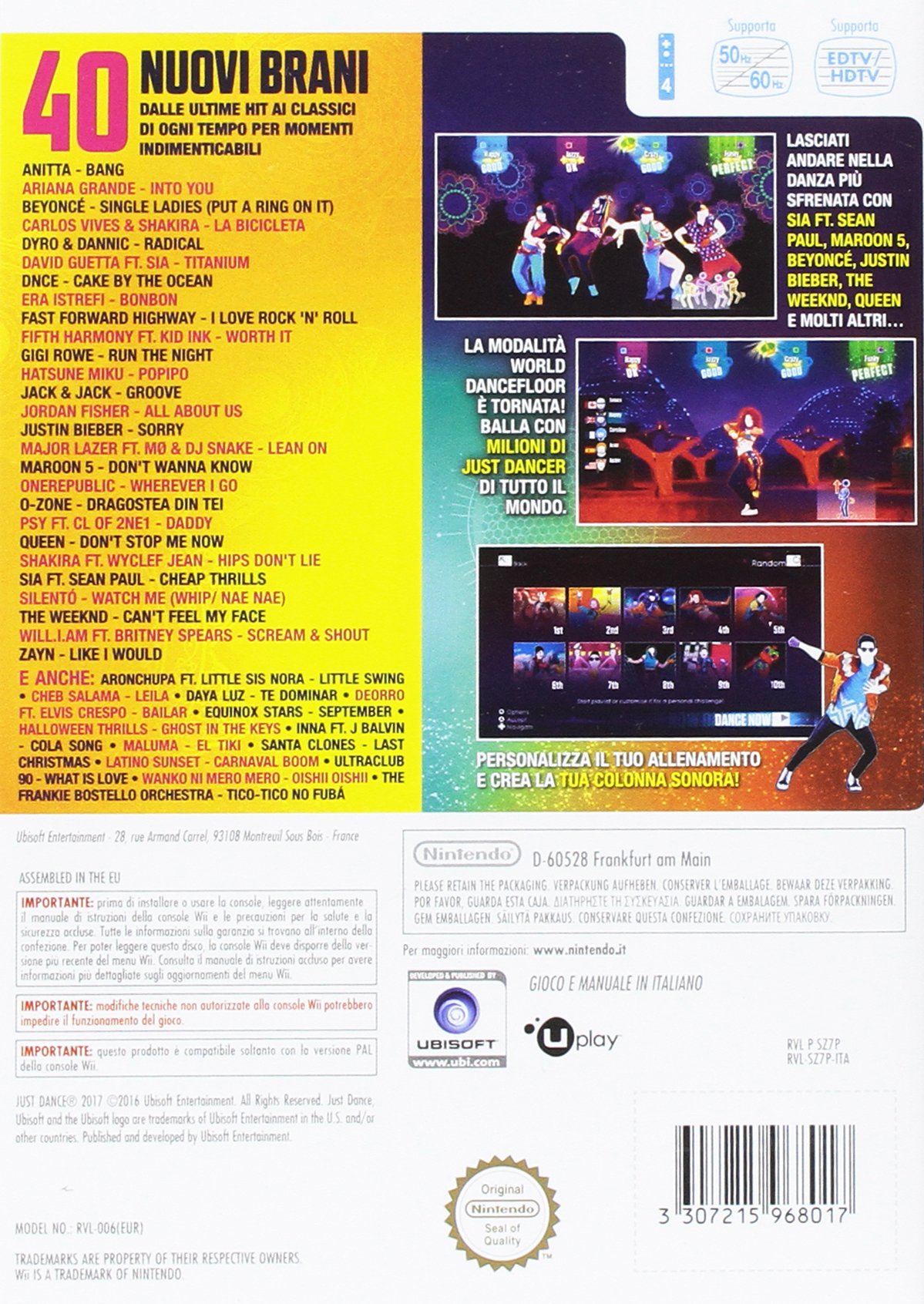 Just Dance 2017 for Nintendo Wii - Fun Family Dance Game with 40+ Hit Songs - Perfect for Parties, Fitness & Kids Activities