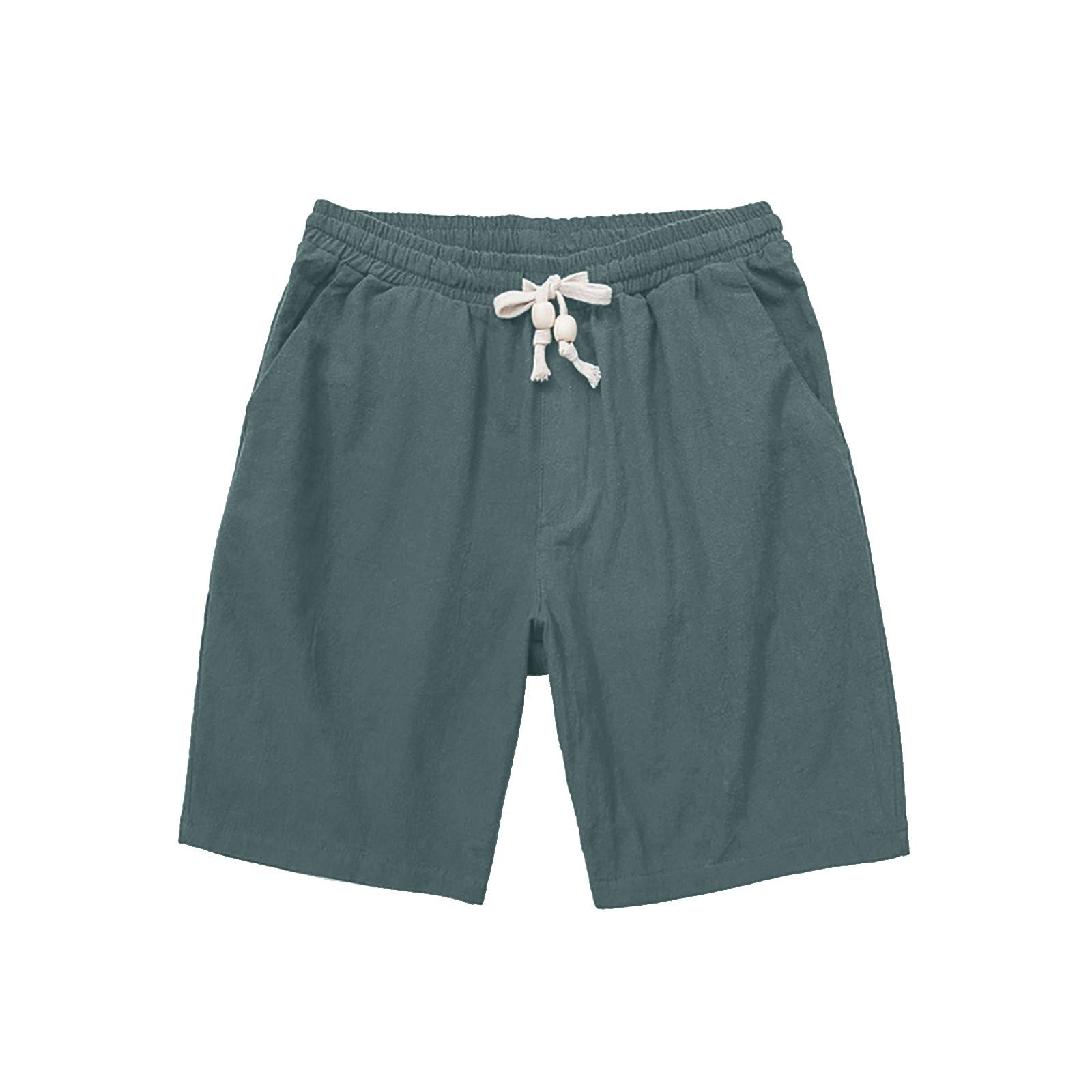 Men's Linen Cotton Beach Pants - Loose Fit Summer Casual Pants for Men - Large Size - Perfect for Vacation, Swimming & Outdoor Activities