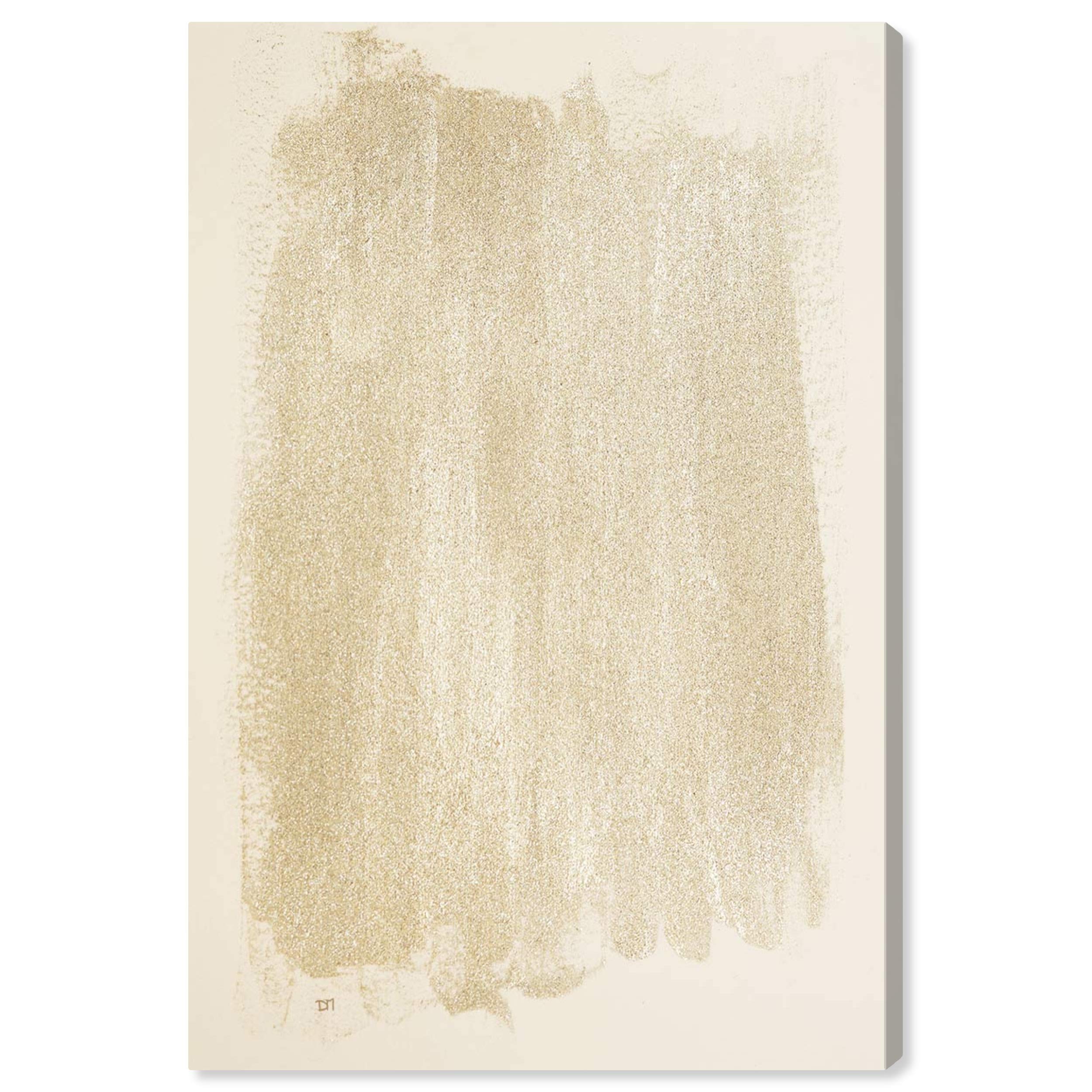 Oliver Gal Artist Co. Abstract Glitter Waterfall Wall Art Canvas Print - 16x24 Inches, White & Brown Framed Home Decor - Perfect for Living Room, Bedroom & Office