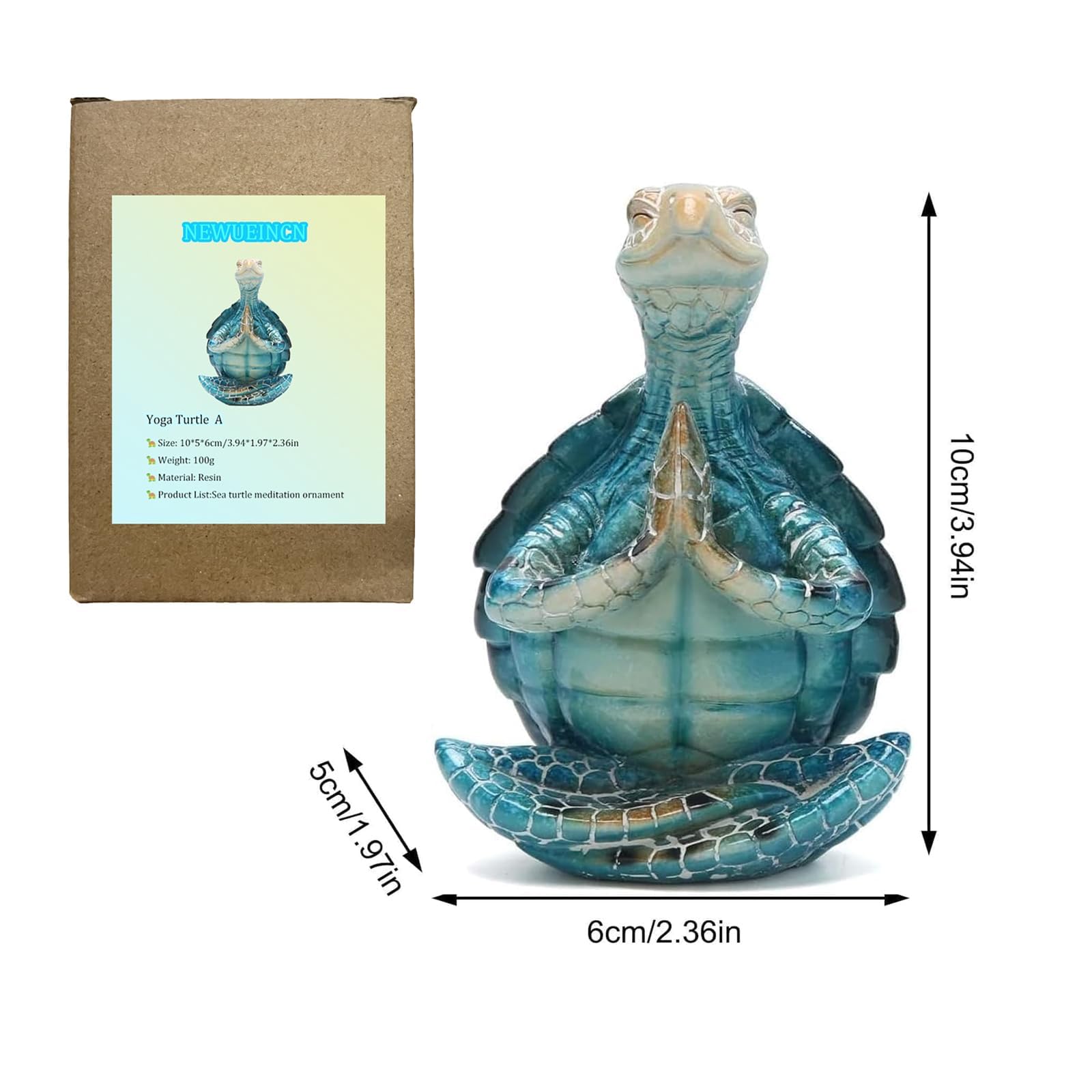 Sea Turtle Yoga & Meditation Resin Figurine - Handcrafted Coastal Zen Decor for Home & Office, Beach Theme Gift for Women, Mom, Grandma - Perfect for Yoga Studios, Meditation Spaces & Ocean-Themed Home Decor