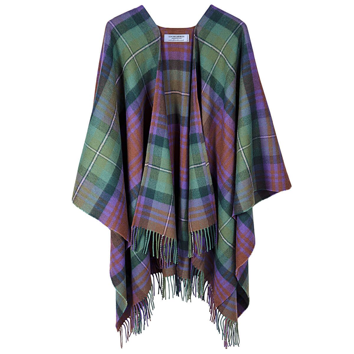 Alice Isle of Skye Tartan Lambswool Serape Wrap - Warm Scottish Plaid Shawl for Women - Perfect for Fall, Winter & Outdoor Adventures