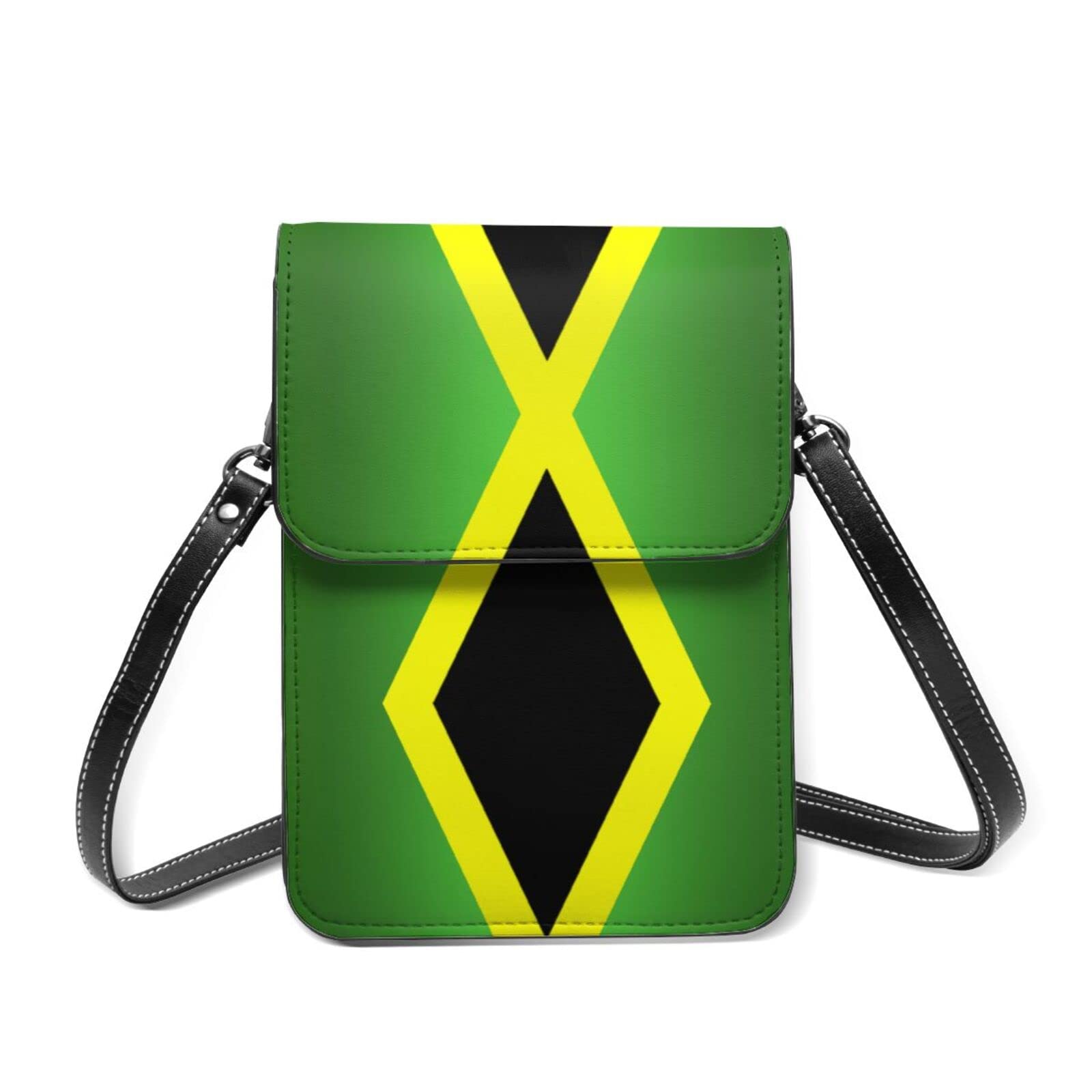 Jamaican Flag Crossbody Phone Bag for Women - Lightweight Mini Purse with Adjustable Shoulder Strap, Wallet & Passport Holder | Perfect for Travel, Concerts, and Everyday Use