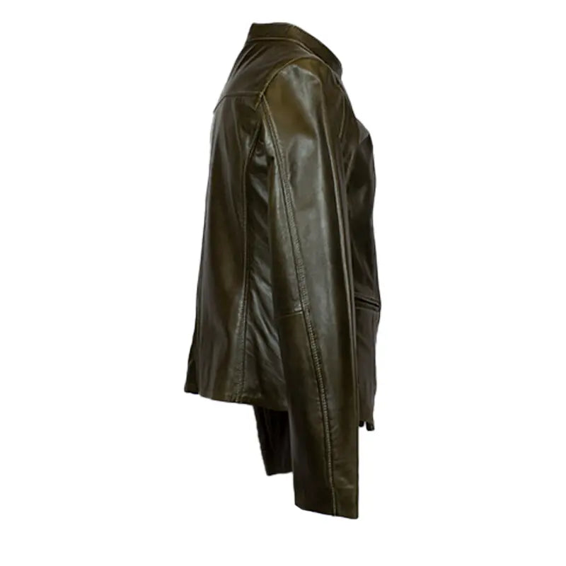 Women's Snap Collar Lamb Leather Jacket - Genuine Plonge Leather, Stylish & Comfortable for Casual Outings, Date Nights & Fall Fashion
