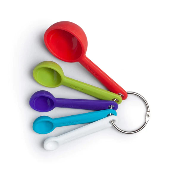 Premium Silicone Measuring Spoon Set - 6-Piece Colorful Kitchen Utensils for Baking, Cooking & Meal Prep | Dishwasher Safe & BPA-Free
