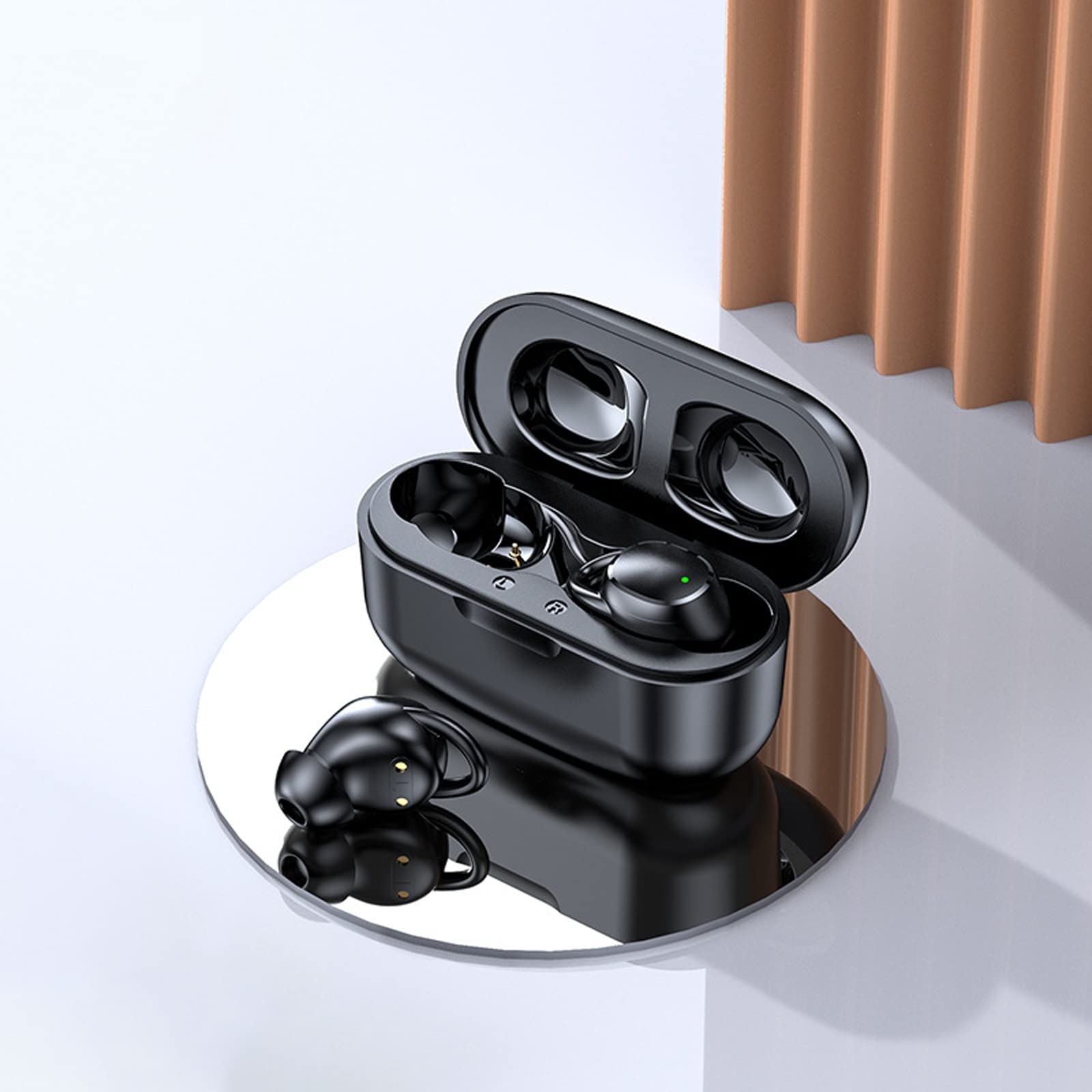 ESSONIO Noise Cancelling Sleep Earbuds - True Wireless Invisible Headphones with Mic for Side Sleepers | Comfortable Sleeping Earphones for Travel, Meditation & Night Relaxation