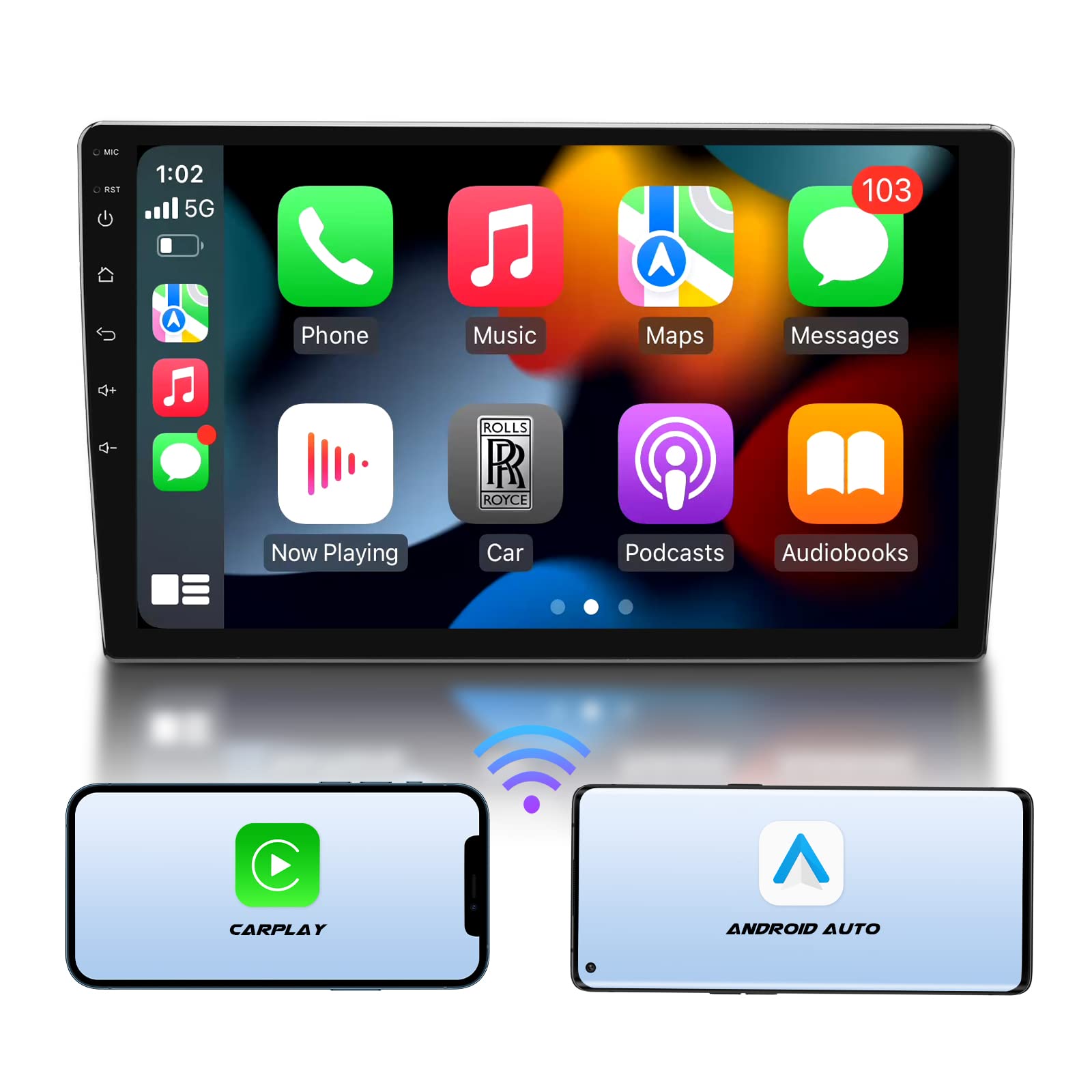 Eonon Q03Pro 10.1 Inch Double Din Car Stereo with Apple CarPlay & Android Auto - Android 10.0 OS, 3+32GB Memory, Bluetooth 5.0, 4 Customizable UI - Universal Car Radio for Seamless Navigation & Entertainment | Perfect for Road Trips, Commuting & Hands-Free Driving
