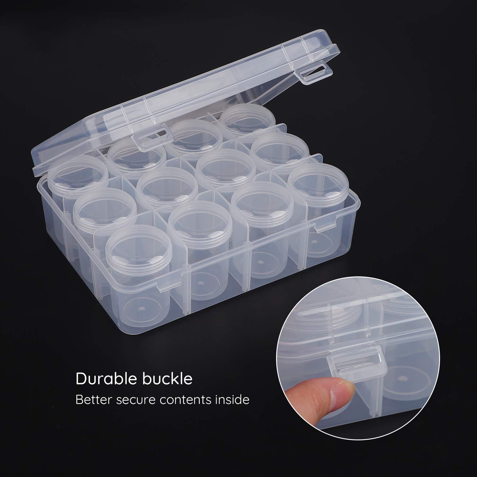 Segbeauty 12-Compartment Clear Plastic Bead Organizer Box with Secure Lids - Jewelry Storage, Nail Art Decorations & Small Findings Container - Perfect for Craft Rooms, DIY Projects and Travel Organization