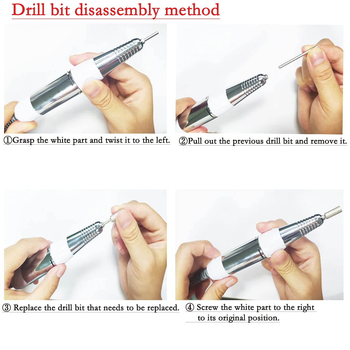 SoQte Professional 25000RPM Electric Nail Drill Machine Kit - Portable Nail File for Gel Nails, Manicure & Pedicure - Exfoliating & Polishing Tool (White) | Perfect for Home Salon, Nail Art & DIY Nail Care