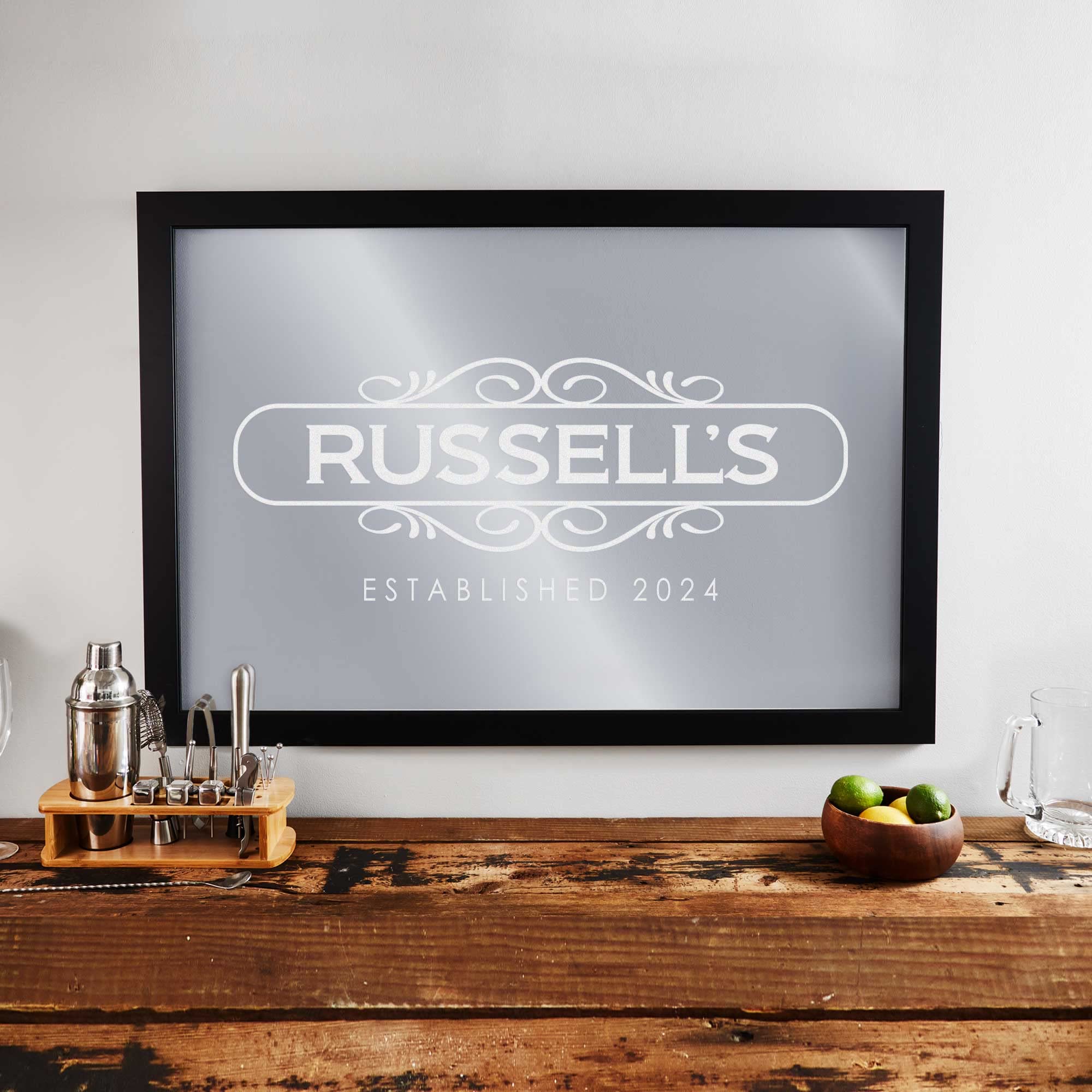 Personalized Engraved Bar Mirror 27